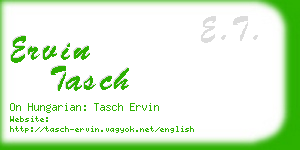 ervin tasch business card